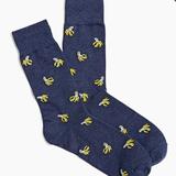 J. Crew Underwear & Socks | Jcrew Men's Trouser Socks- Navy Bananas Nwt | Color: Blue/Yellow | Size: Os