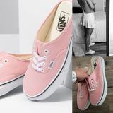 Vans Shoes | New Van's Authentic Powder Pink Mule Slip On Slide 6.5 Canvas | Color: Pink/White | Size: 6.5