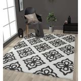 Gray/White Area Rug - Charlton Home® Moroccan Mellow Hollow Cream Runner Rug 2"7" X 7"2" Polyester in Gray/White, Size 116.0 W x 1.2 D in | Wayfair