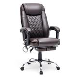Inbox Zero Kacy-Leigh Ergonomic Heated Massage Executive Chair Upholstered in Black, Size 45.67 H x 25.98 W x 21.65 D in | Wayfair