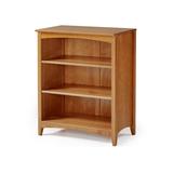 Camaflexi Shaker Style 36 in. Cherry Wood 3-shelf Standard Bookcase with Adjustable Shelves, Red