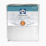 Sealy Waterproof Fitted Crib Mattress Pad (2 Pack) in Quilted Waterproof | 100% Waterproof