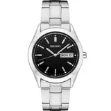 Seiko Men's Essential Stainless Steel Black Dial Watch - SUR361, Size: Medium