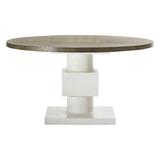 Bernhardt Newberry Round Dining Table in White/Tan