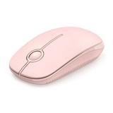 VIVEFOX Wireless Mouse for Laptop 2.4G Ultra Thin Silent Mouse with USB Nano Receiver Portable Mobile Optical Cordless Mouse for Laptop PC Computer Mac(Pink)