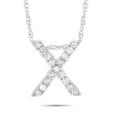 Lb Exclusive 14k Gold 0.10 Ct Diamond Initial 'x' Necklace