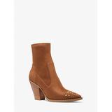 Michael Kors Dover Studded Faux Suede Boot Brown 8.5
