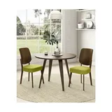 Handy Living Breuer Mid Century Modern Armless Dining Chairs With Upholstered Seats - Set Of 2, Green