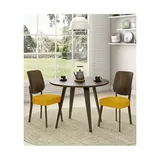 Handy Living Breuer Mid Century Modern Armless Dining Chairs With Upholstered Seats - Set Of 2, Yellow