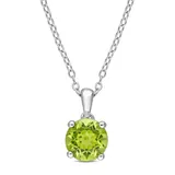 Belk & Co 1.50 ct. t.g.w. Peridot Solitaire Pendant with Chain in Sterling Silver, White