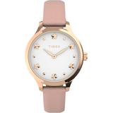 Peyton Pink Leather Strap Watch 36mm - Pink - Timex Watches