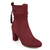 Journee Collection Womens Zuri Block Heel Booties, 5 1/2 Medium, Red