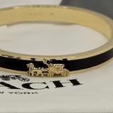 Coach Jewelry | Coach Nwtstunning Black & Gold Bangle Wclassic Horse & Carriage Desig | Color: Black/Gold | Size: Os