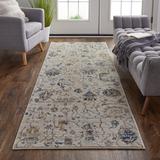 White Area Rug - Langley Street® Benedetto Oushak Ivory/Blue Rug Polypropylene in White, Size 116.0 W in | Wayfair 7800EB35FDE040619821C14DC49876CC
