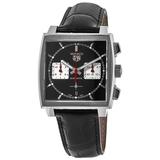 Tag Heuer Monaco Chronograph Black Dial Black Leather Strap Men's Watch CBL2113.FC6177 CBL2113.FC6177