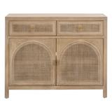 Cane Media Cabinet in Smoke Gray Oak, Smoke Gray Cane - Essentials For Living 8089.SGRY-OAK/CN