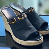 Gucci Shoes | Gucci Wedge Espadrilles Slip On Myles Size 10 B | Color: Black | Size: 10