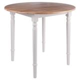 Charlton Home® Retro Folding Round Drop Leaf Dining Table For Kitchen Wood in Brown/White, Size 30.0 H in | Wayfair