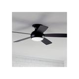 44" WAC Odyssey Matte Black Damp LED Hugger Smart Ceiling Fan