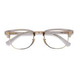 Unisex Browline Gold Transparent Acetate Prescription eyeglasses - EyeBuydirect's Ray-Ban RB5154