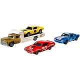 Hot Wheels Premium Collect Display Sets with 3 Die-Cast Cars & 1 Team Transport Vehicle