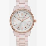 Michael Kors Accessories | Michael Kors Ritz Stainless Steel Watch | Color: Pink/Tan/White | Size: Os