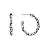 Belk Silverworks Sterling Silver 24Mm Oxidized Bali Hoop Earrings
