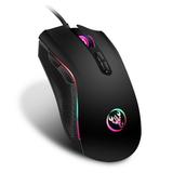 TSV Gaming Mouse Wired RGB Backlit Silent Computer Mouse with 4 Adjustable DPI up to 3200 7 Colors LED Lights 7 Buttons USB Optical Mice for PC Gamer Laptop Desktop Mac Black