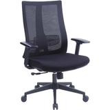 Lorell High Back Molded Mesh Task Chair Wood/Upholstered/Mesh in Black/Brown, Size 43.0 H x 27.3 W x 17.0 D in | Wayfair LLR42174