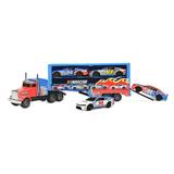Adventure Force 24 NASCAR Race Car Hauler with 4 Stock Cars and Course Markers 12 pieces