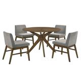 Picket House Furnishings Wynden Walnut/Smoke Contemporary/Modern Dining Room Set with Round Table (Seats 4) in Brown | DWT100BL5PC
