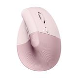 Logitech Lift Ergo Mouse - Optical - Wireless - Bluetooth/Radio Frequency - Rose - USB - 4000 dpi - Scroll Wheel - 6 Button(s) - Small/Medium Hand/Pal