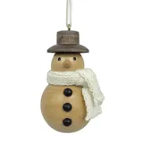 St. Nicholas Square Wooden Bead Snowman Christmas Ornament With Loop, Multicolor