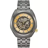Bulova Men's Grammy Automatic Gunmetal Stainless Steel Bracelet Watch, 44.5Mm