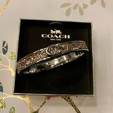 Coach Jewelry | Coach New In Box Signature C Gold Crystals & Platinum Bangle Stunning Bling | Color: Gold/Silver | Size: Os