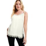 Plus Size Women's Lace-Trim Cami by June+Vie in Ivory (Size 18/20)