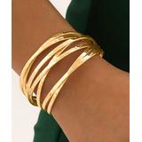 Don't AsK Women's Bracelets Gold - Goldtone Crossover Bangle Bracelet
