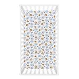Trend Lab Fitted Sheet Cotton in Blue/Brown/White, Size 28.0 W x 10.0 D in | Wayfair 103883