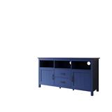 Red Barrel Studio® Storage Cabinet w/ 2 Doors & 2 Drawers Wood in Blue, Size 18.1 H x 57.0 W x 30.0 D in | Wayfair E43E7879580D4D209B47460972FD6AF3