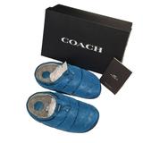 Coach Shoes | Coach Rachelle Slipper 7.5 Lagoon Blue Polyester And Leather Upper | Color: Blue | Size: 7.5