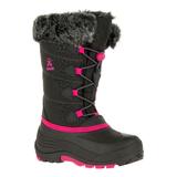 kamik Girls' Cold Weather Boots BLACK/ROSE - Mid Gray Faux Fur Toggle Lace-Up Boot - Girls