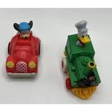 Disney Toys | Disney Miniature 2 Mickey & Donald In Pullback Car Train 1988 | Color: Green/Red | Size: 2