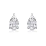 Diamaison 3/4 C.t.t.w Diamond 14K Pear Shape Earrings, White
