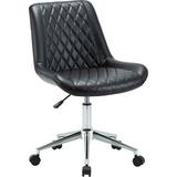Lorell Low Back Faux Leather Task Chair Upholstered in Black/Gray, Size 33.9 H x 23.9 W x 25.8 D in | Wayfair LLR68546
