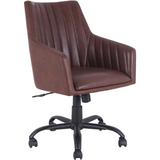 Lorell Faux Leather Task Chair Upholstered/Metal in Black/Brown/Gray, Size 35.25 H x 25.4 W x 27.4 D in | Wayfair LLR68573