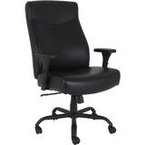 Lorell High Back Faux Leather Executive Chair Upholstered in Black/Gray, Size 45.1 H x 31.1 W x 20.3 D in | Wayfair LLR48846