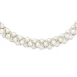 Belk & Co Sterling Silver Rhodium 6-7Mm Freshwater Cultured Pearl/glass Bead Twisted Necklace, White