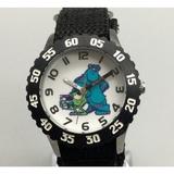 Disney Accessories | Disney Monsters Inc Watch Women Silver Tone Nylon Band New Battery | Color: Black/Blue | Size: 31.5mm
