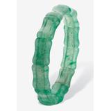 Women's Genuine Green Jade Bamboo Style Stretch Bracelet by PalmBeach Jewelry in Jade