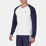 Fila Heritage Essentials Long Sleeve Top Men's Tennis Apparel White/Fila Navy/Fila Red